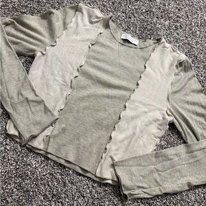 Paper Crane Light Olive Long Sleeve Top